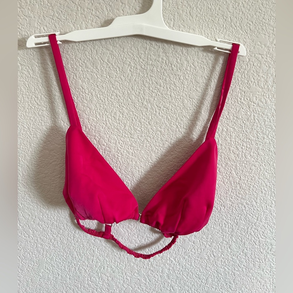 Free People Intimately Hot Magenta Pink Front Clip Triangle Bralette S NWOT